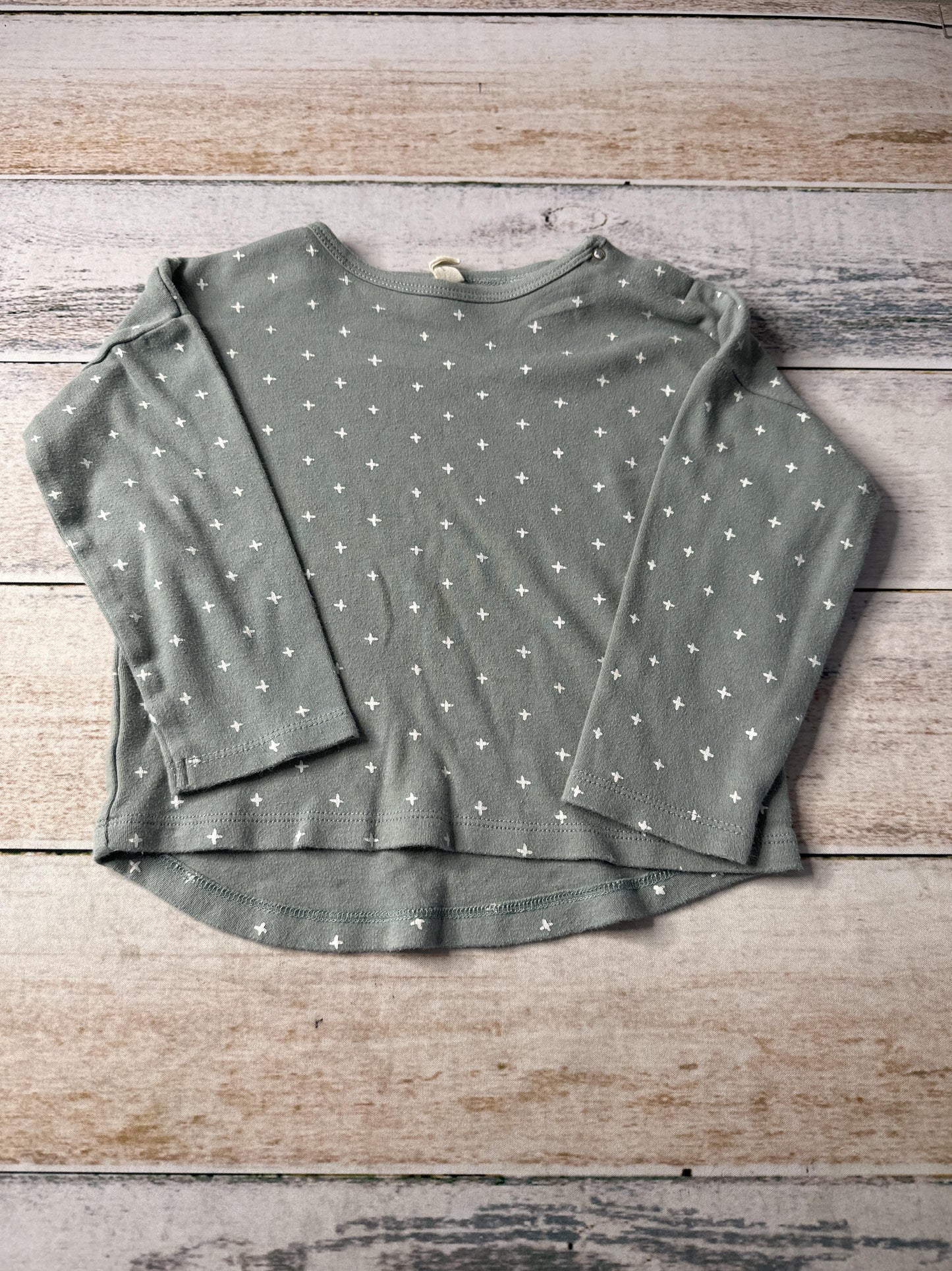 Quincy Mae Unisex green | Pattern Long Sleeve Shirt Size: 2-3 Years green | Pattern
