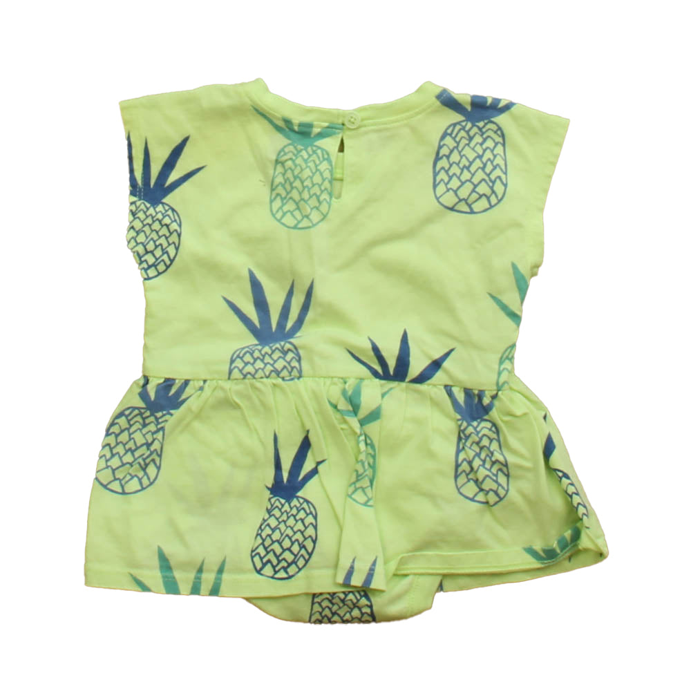 Tea Girls Green Pineapple Romper Size: 3-6 Months Green Pineapple