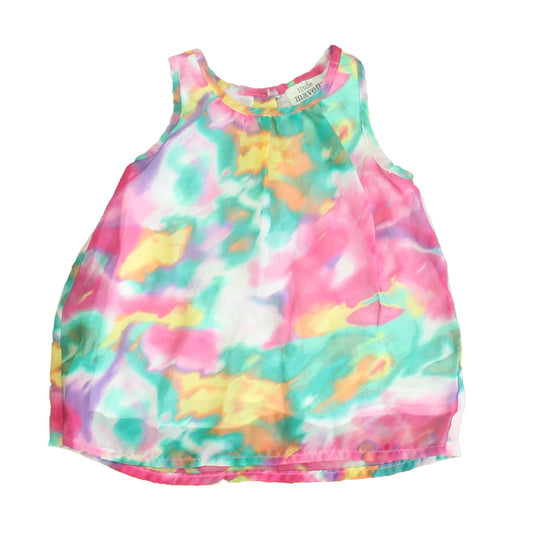 Little Maven Girls Green | Pink Yellow Dress Size: 12 Months Green | Pink Yellow