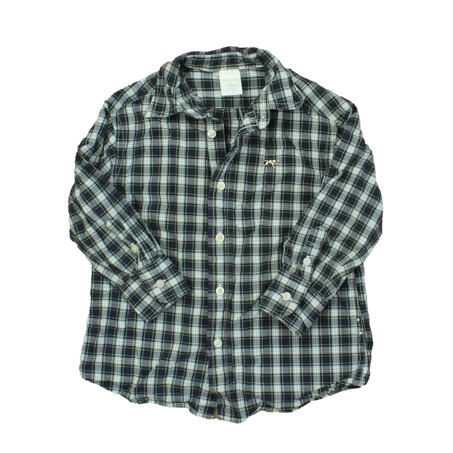 Crewcuts Boys Green | Plaid Button Down Long Sleeve Size: 3T Green | Plaid