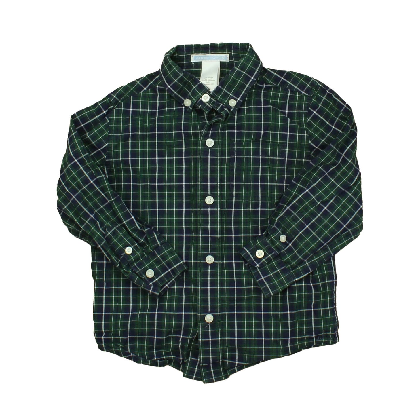 Janie and Jack Boys Green | Plaid Button Down Long Sleeve Size: 2T Green | Plaid
