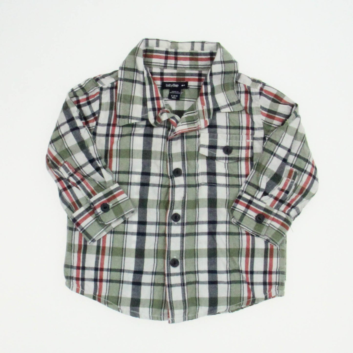 Gap Boys Green | Plaid Button Down Long Sleeve Size: 6-12 Months Green | Plaid