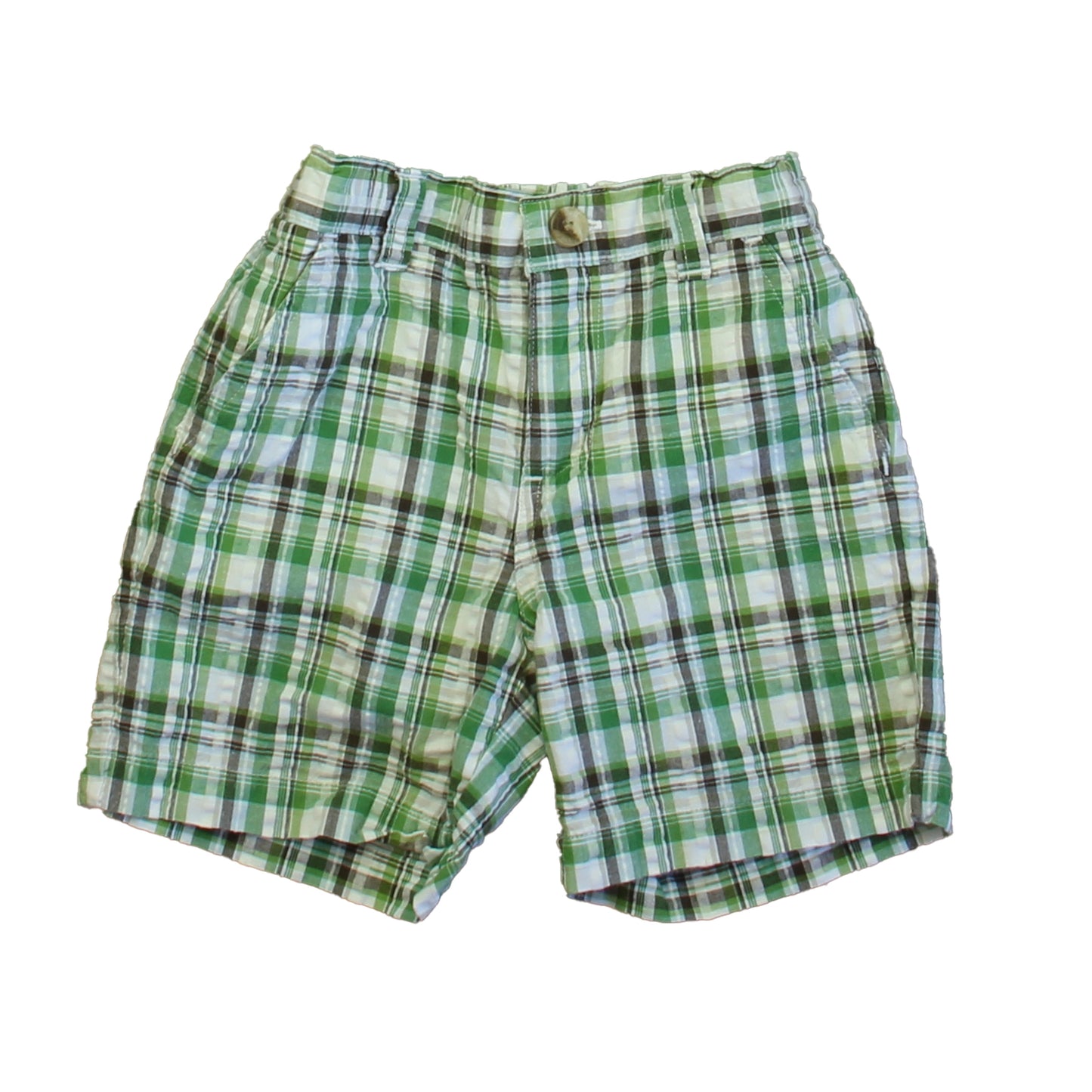 Janie and Jack Boys Green Plaid Shorts Size: 12-18 Months Green Plaid