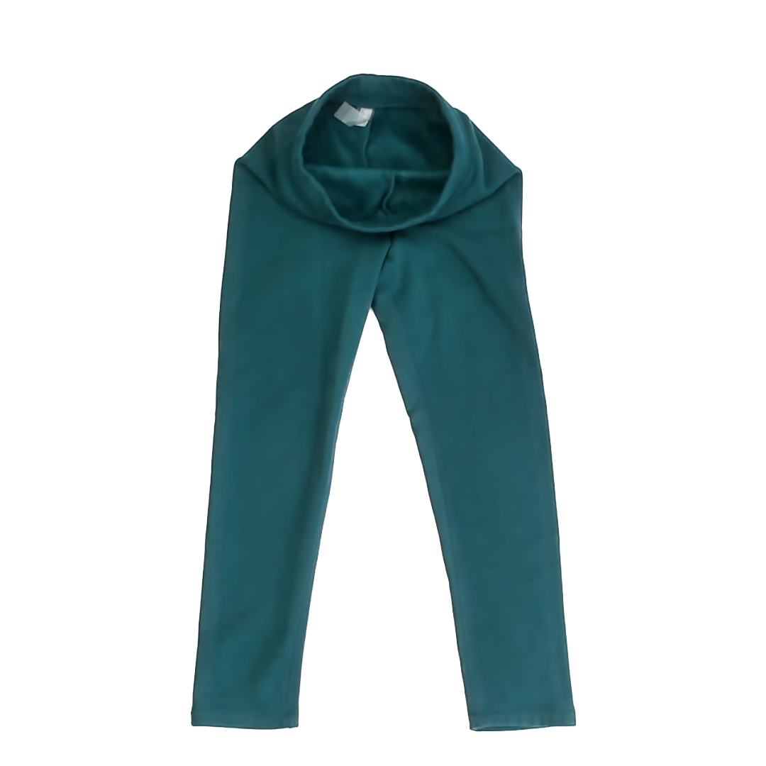 Primary.com Girls Green Plush-lined Leggings Size: 8 Years Green Plush-lined