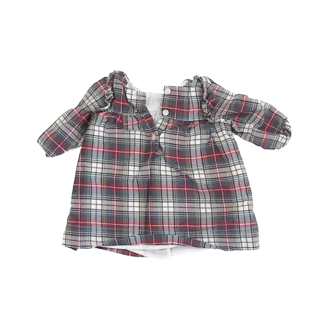 Baby Gap Girls Green | Red Plaid Dress Size: 0-3 Months Green | Red Plaid