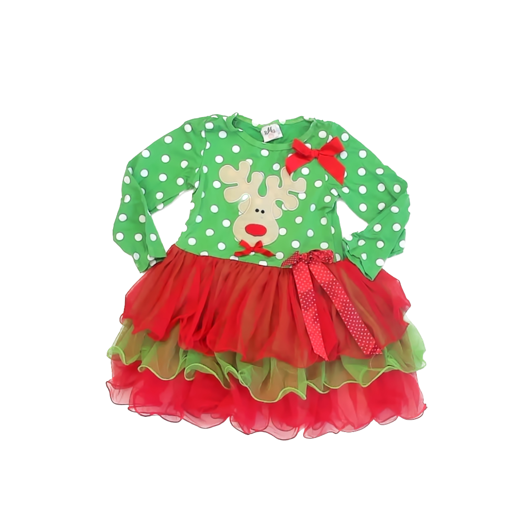 BMg Girls Green | Red Dress Size: 3T Green | Red