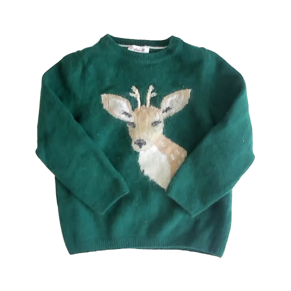 Confiture Boys Green Reindeer Sweater Size: 2T Green Reindeer