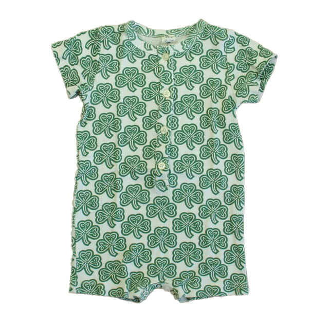 Kate Quinn Organics Unisex Green Shamrocks Romper Size: 12-18 Months