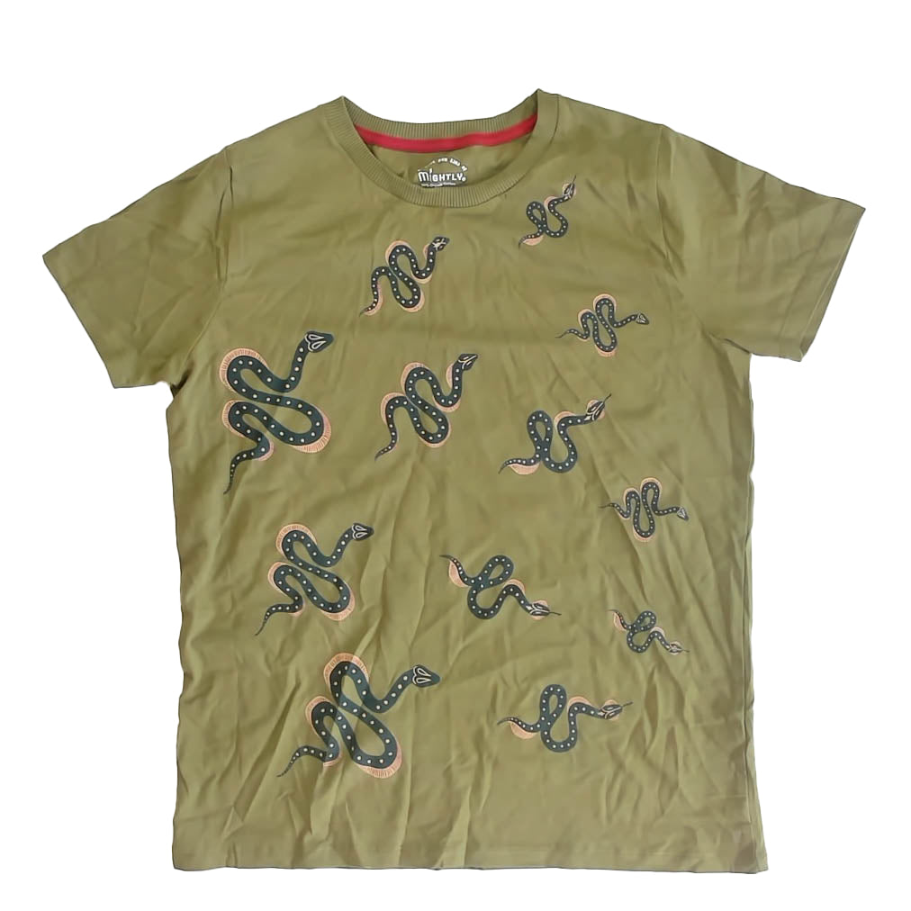 Mightly Boys Green Snakes T-Shirt Size: 14 Years Green Snakes