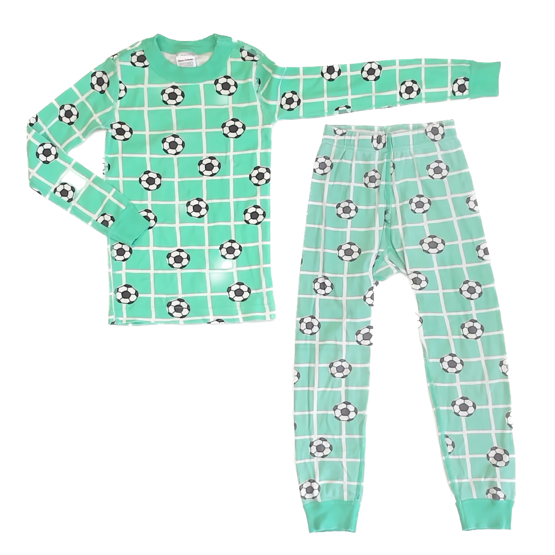 Hanna Andersson Boys Green | Soccer 2-piece Pajamas Size: 5T Green | Soccer