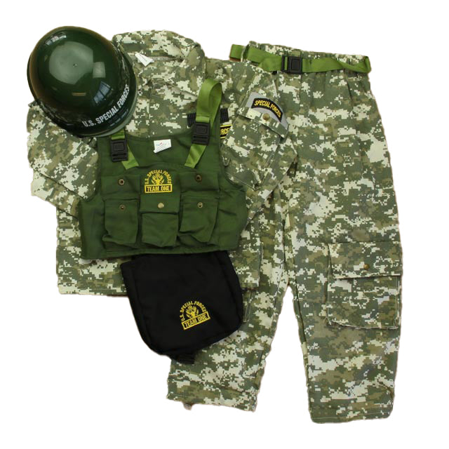 Unknown Brand Boys Green Special Forces Costume Size: 4-6 Years Green Special Forces