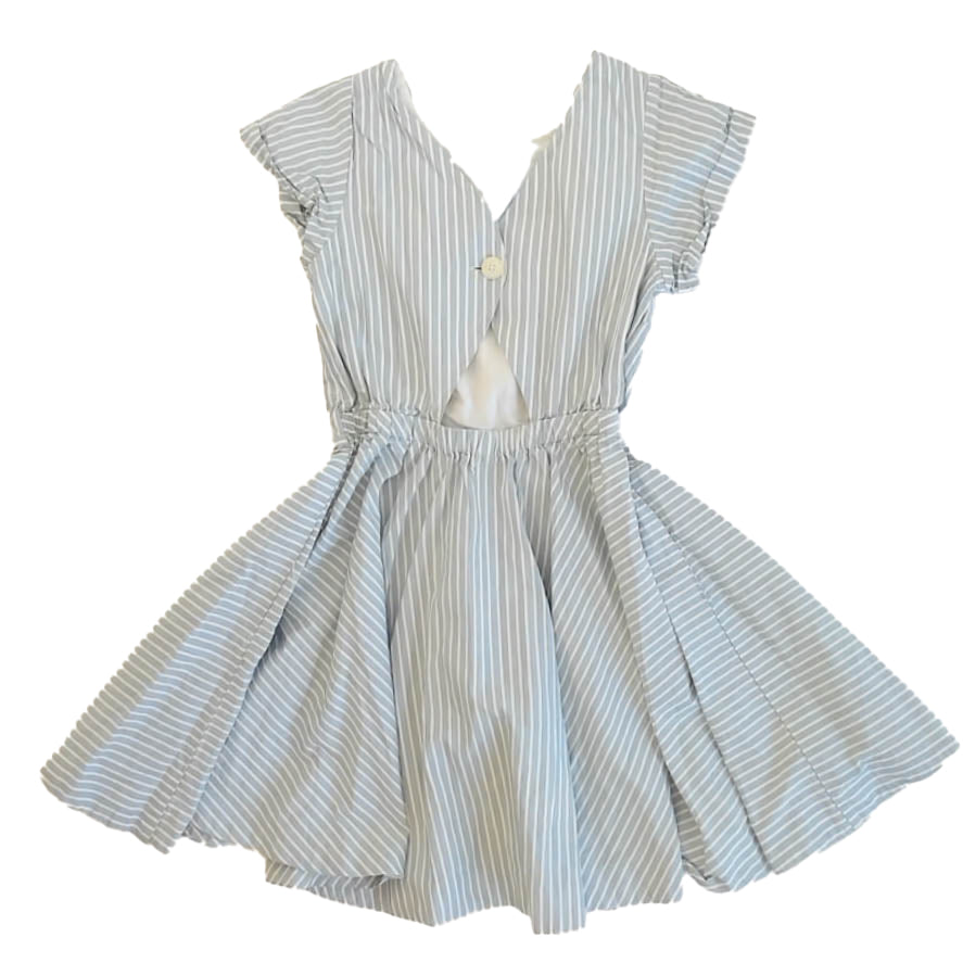 Tea Collection Girls Green Stripe | Floral Dress Size: 14 Years Green Stripe | Floral