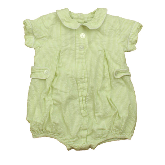 Little English Boys Green Stripe Romper Size: 9 Months Green Stripe