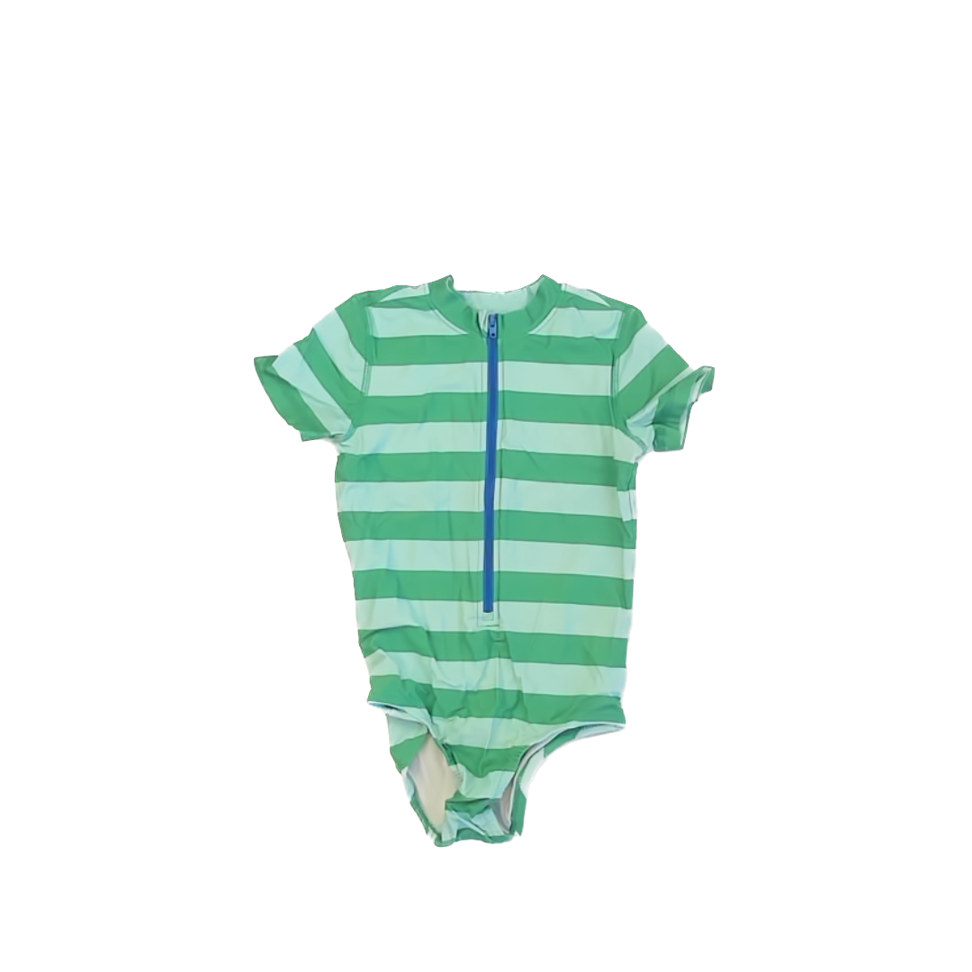 Primary Girls Green Stripe 1-piece Swimsuit Size: 4-5T Green Stripe