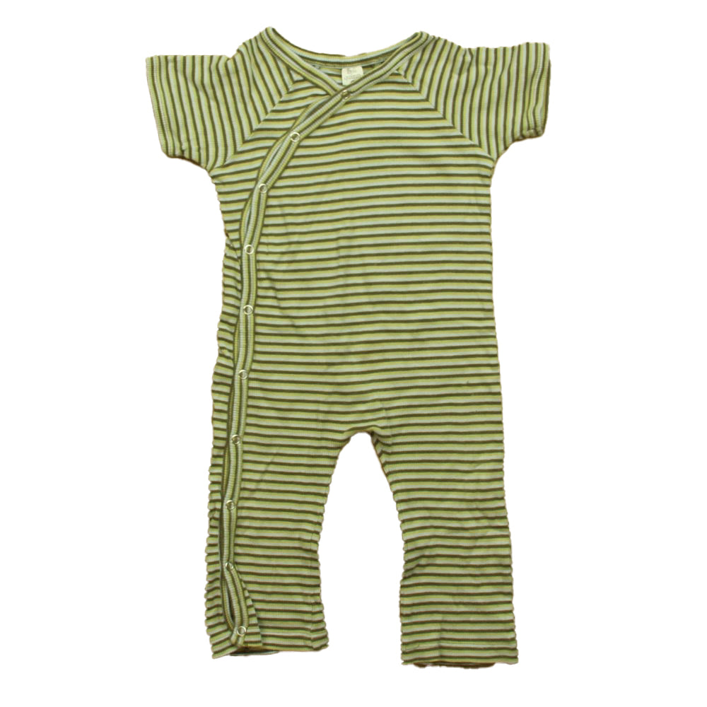 Kate Quinn Boys Green Stripe Romper Size: 12-18 Months Green Stripe