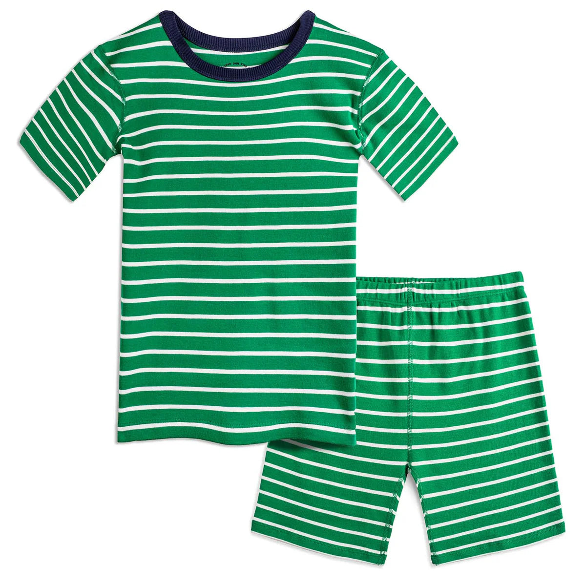 Mightly Boys Green Stripe 2-piece Pajamas Size: 6-14 Years Green Stripe