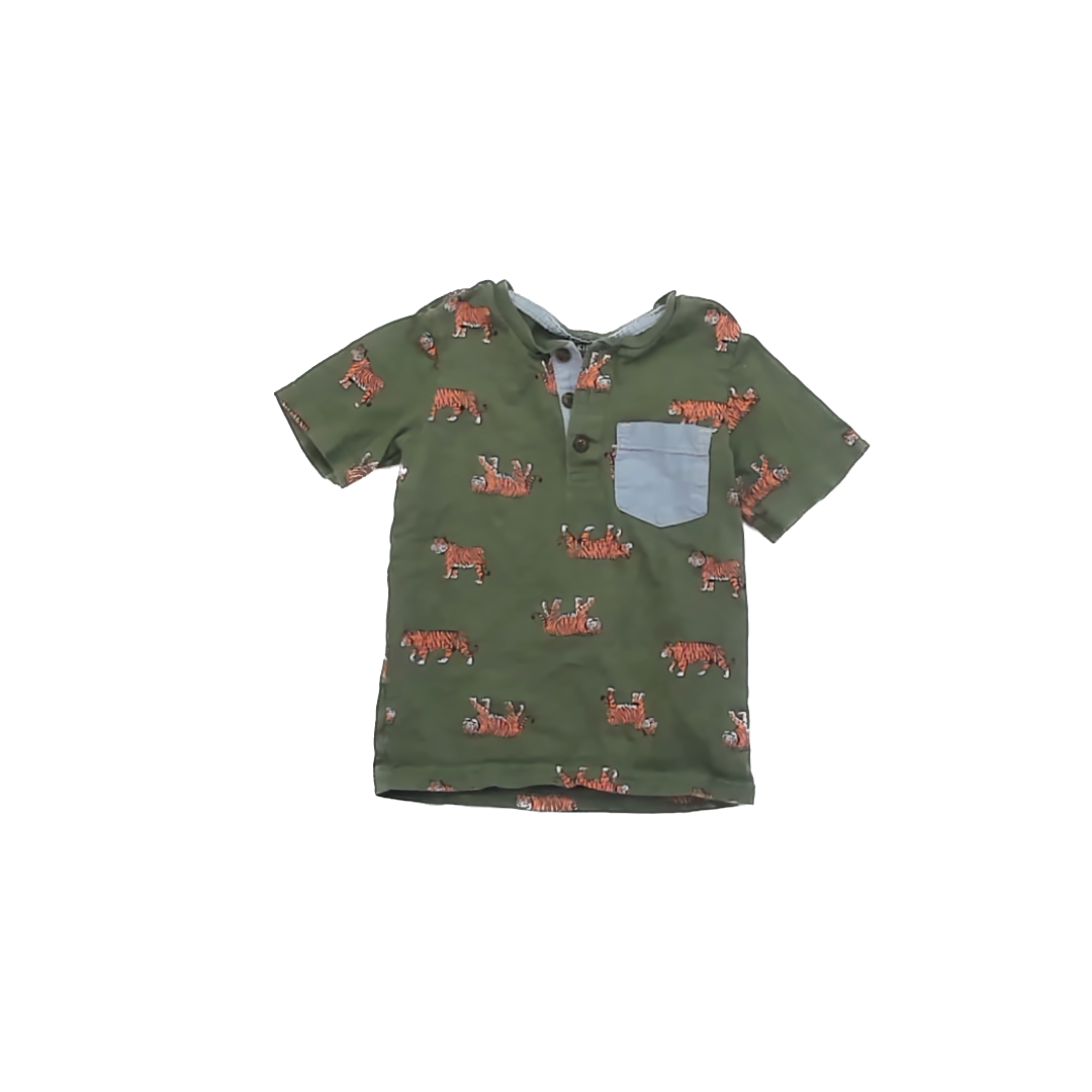 Carter's Boys Green Tiger T-Shirt Size: 4T Green Tiger