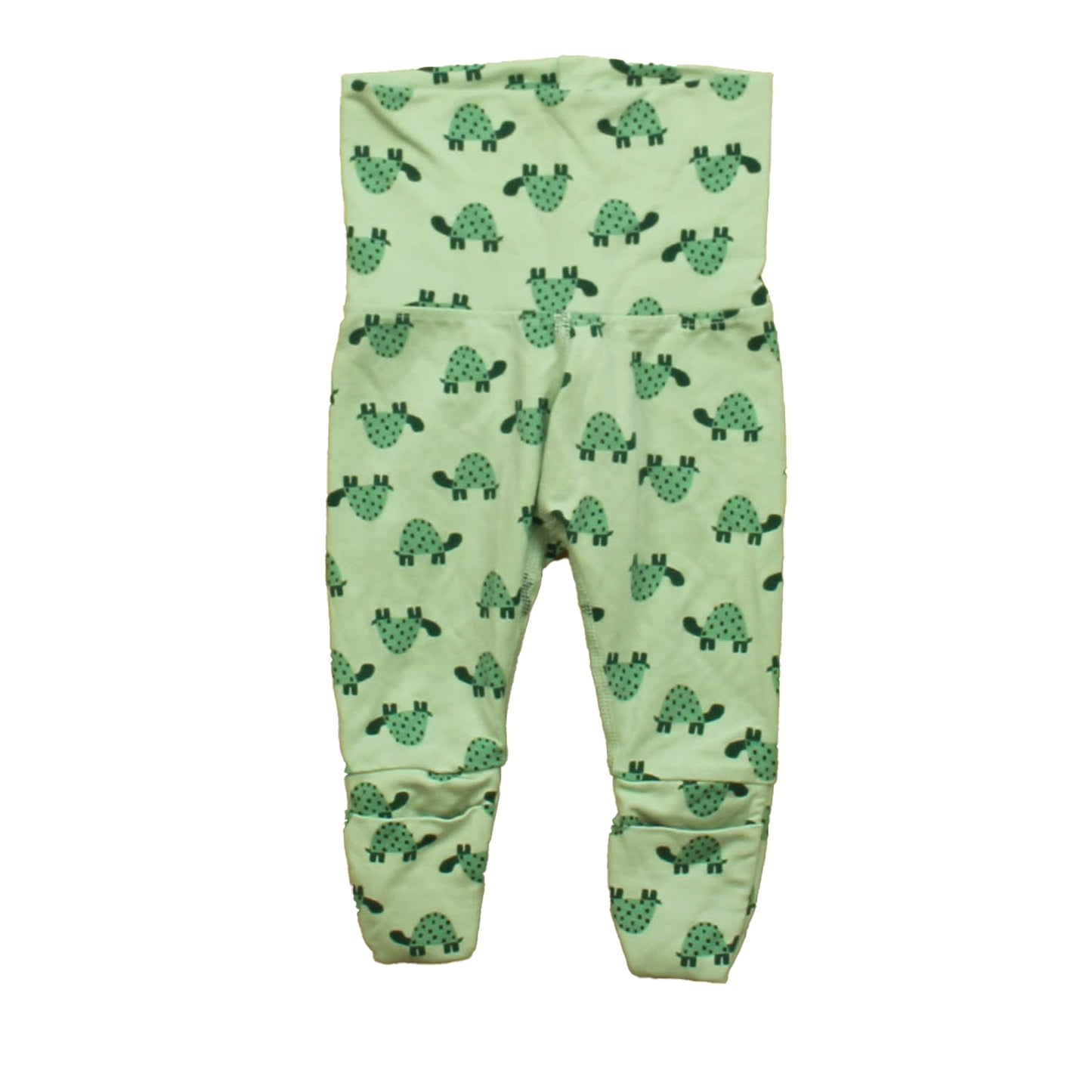 Hanna Andersson Unisex Green Turtles Leggings Size: 0-3 Months Green Turtles