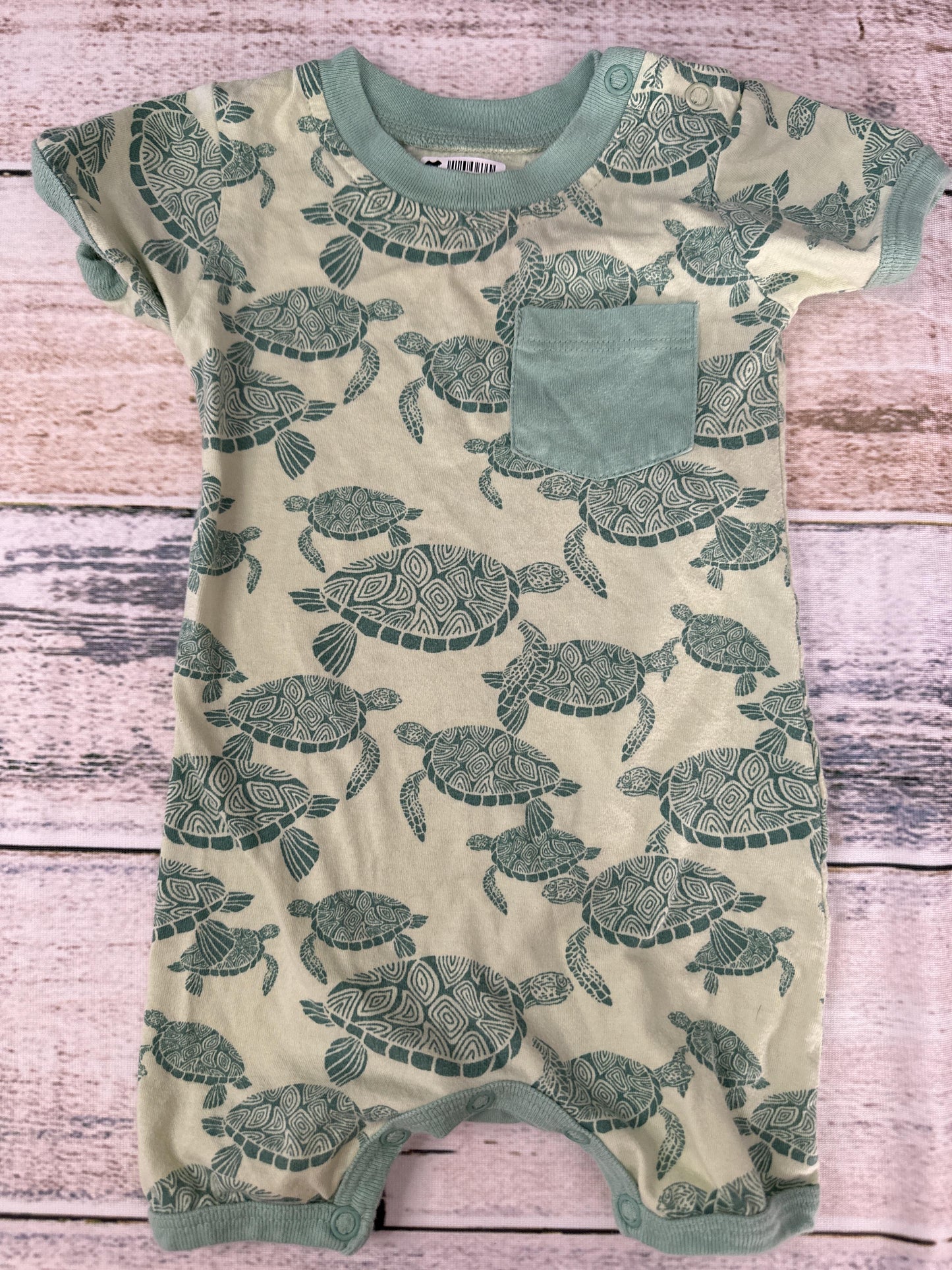 Cat & Dogma Boys green | Turtles Romper Size: 3-6 months green | Turtles