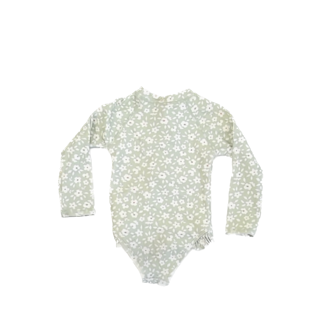 Modern Moments Girls Green | White Floral 1-piece Swimsuit Size: 18 Months Green | White Floral