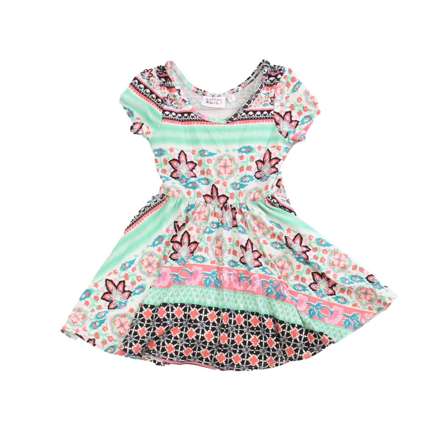 LuLaRoe Girls Green | White | Multi Dress Size: 2T Green | White | Multi
