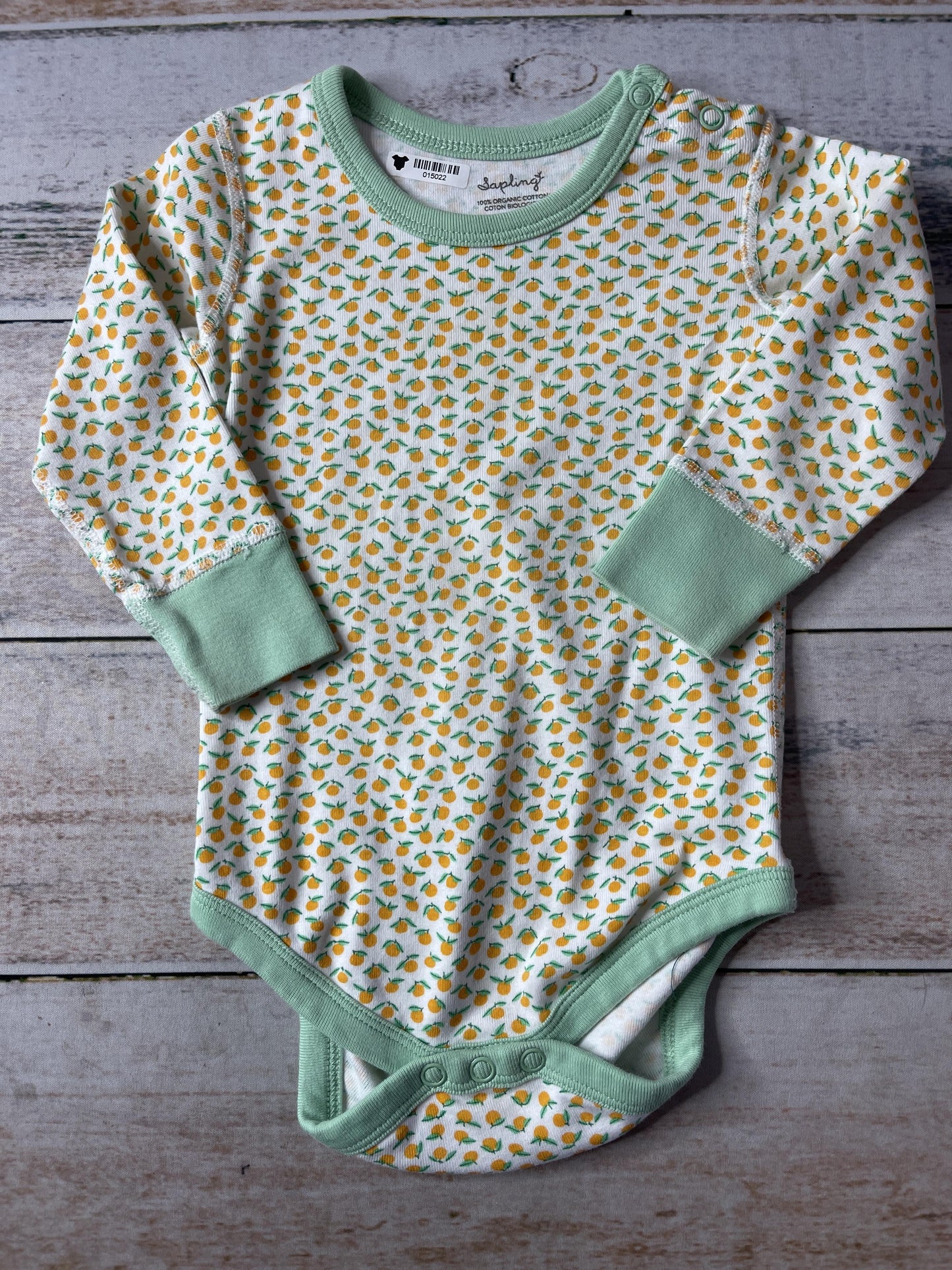 Sapling Unisex green | White | orange Onesie Size: 6-12 months green | White | orange