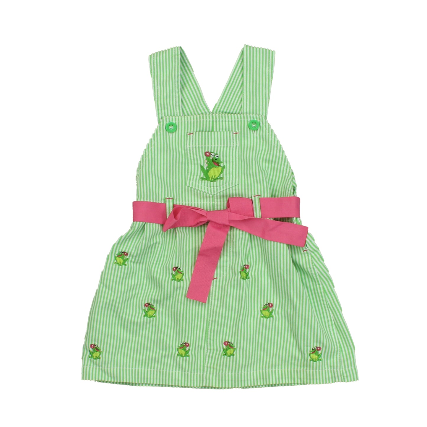 Toffee Apple Girls Green | White Striped Jumper Size: 2T Green | White Striped