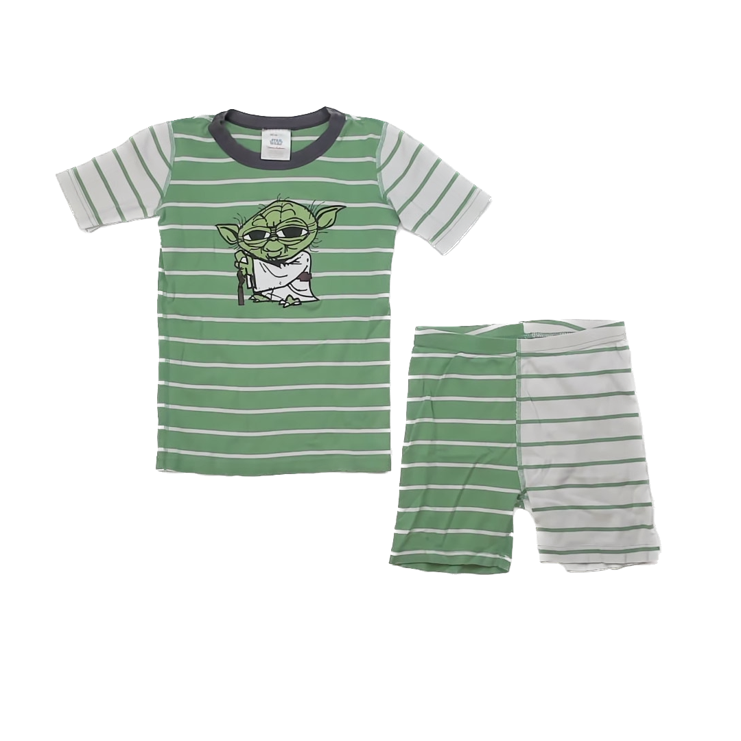 Hanna Andersson x Star Wars Boys Green | White | Yoda 2-piece Pajamas Size: 10 Years Green | White | Yoda