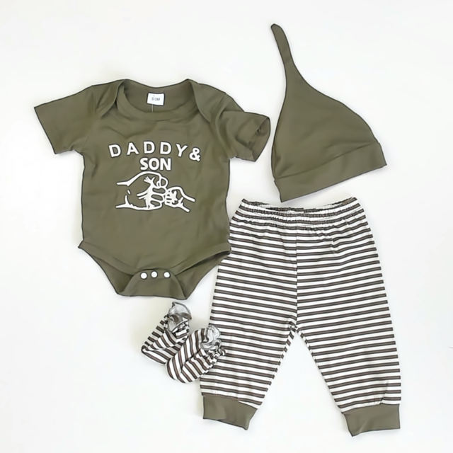 NZRVAWS Boys Green | White Apparel Sets Size: 0-3 Months Green | White