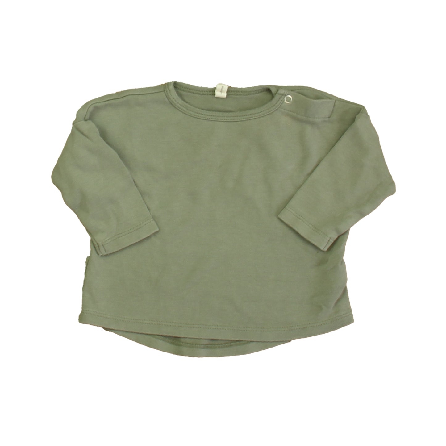 Quincy Mae Boys Green Long Sleeve Shirt Size: 3-6 Months Green