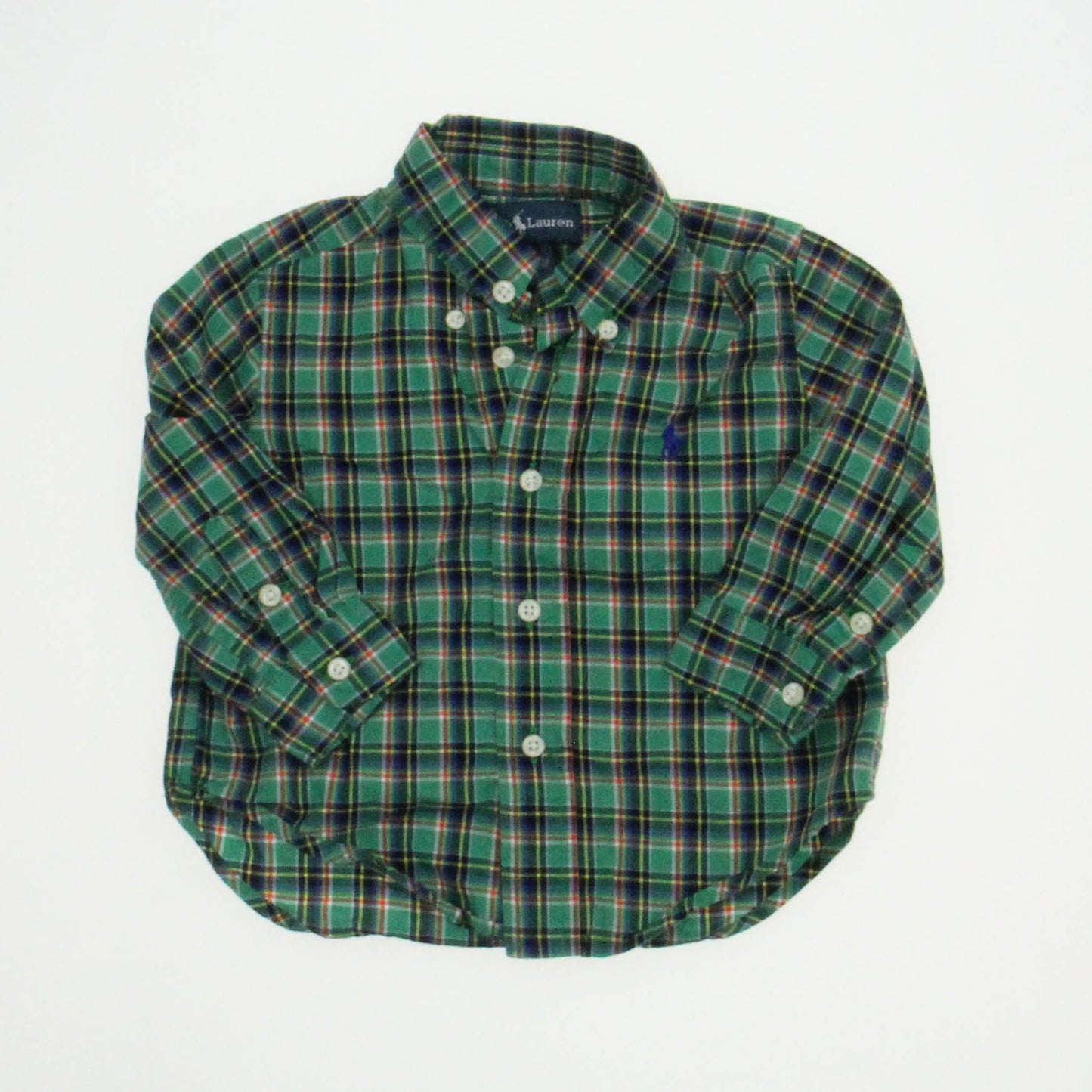 Ralph Lauren Boys Green Button Down Long Sleeve Size: 12 Months Green