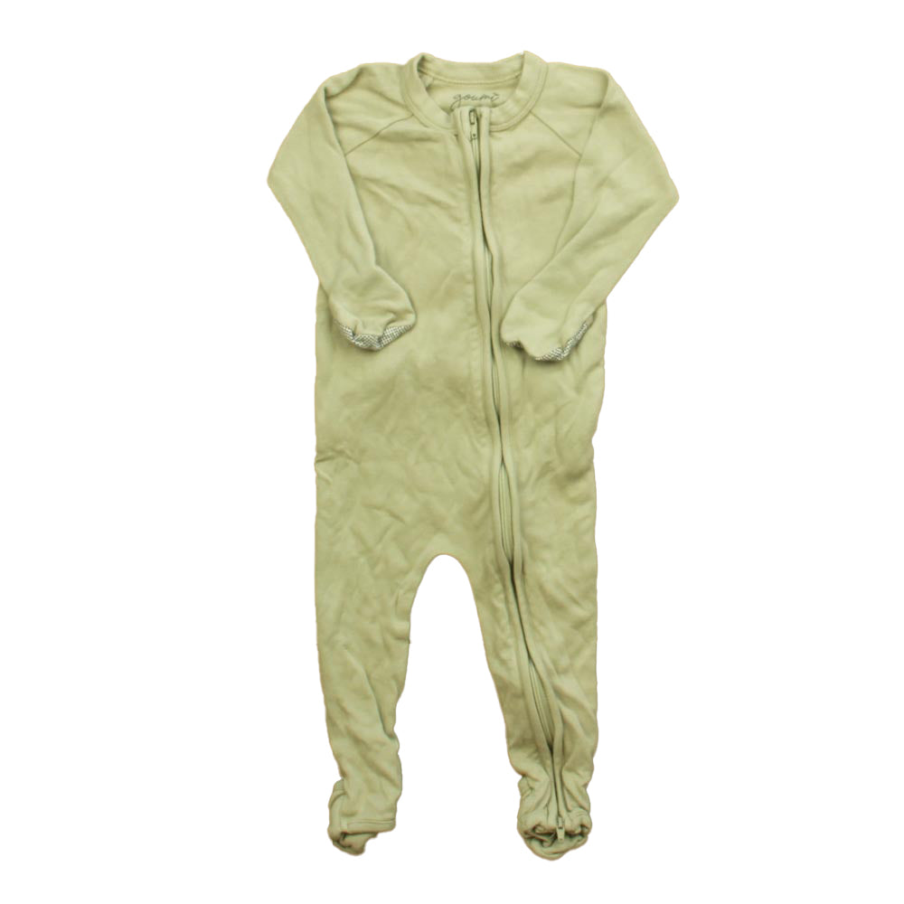 Goumi Boys Green 1-piece footed Pajamas Size: 3-6 Months