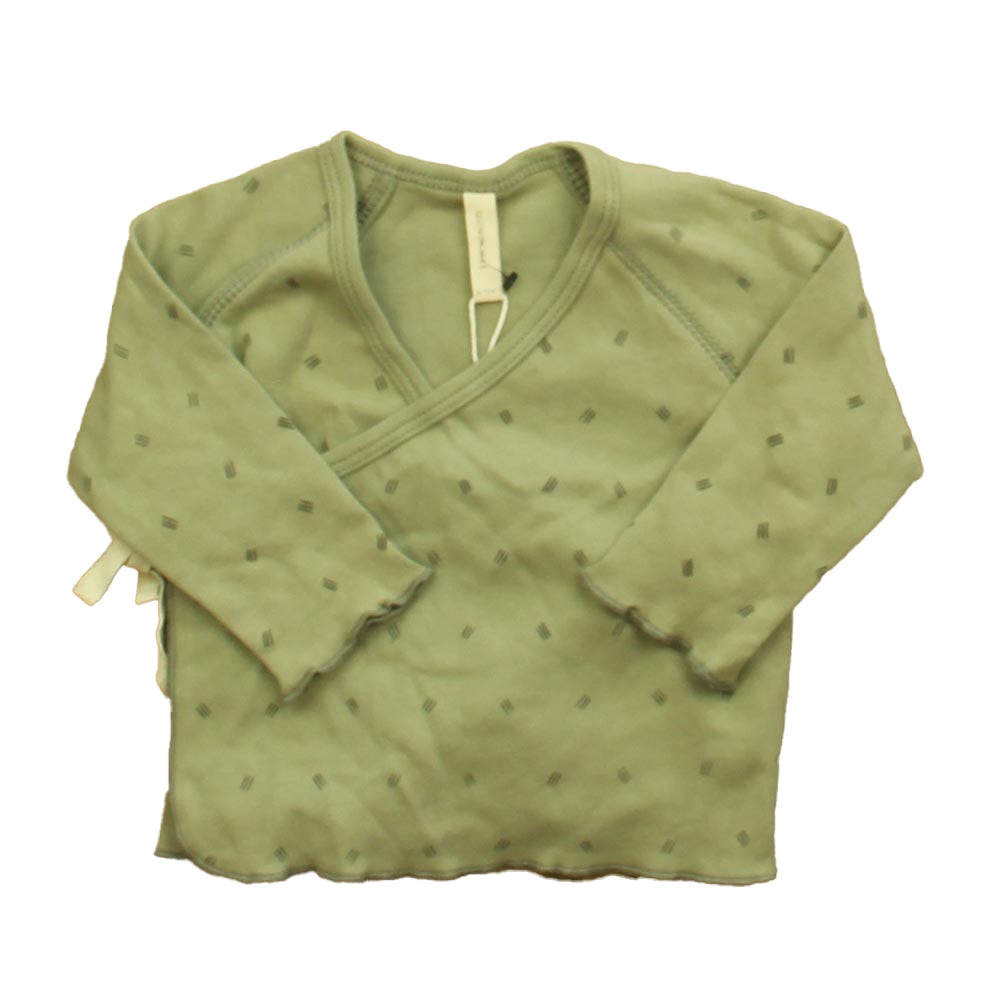 Quincy Mae Boys Green Long Sleeve Shirt Size: 6-12 Months Green
