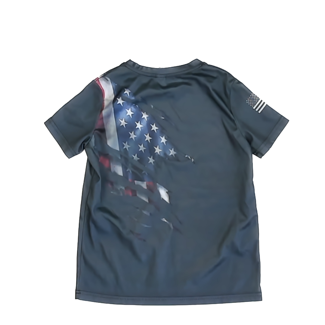 Unknown Boys Grey | American Flag Athletic Top Size: 130 (7-8) Grey | American Flag