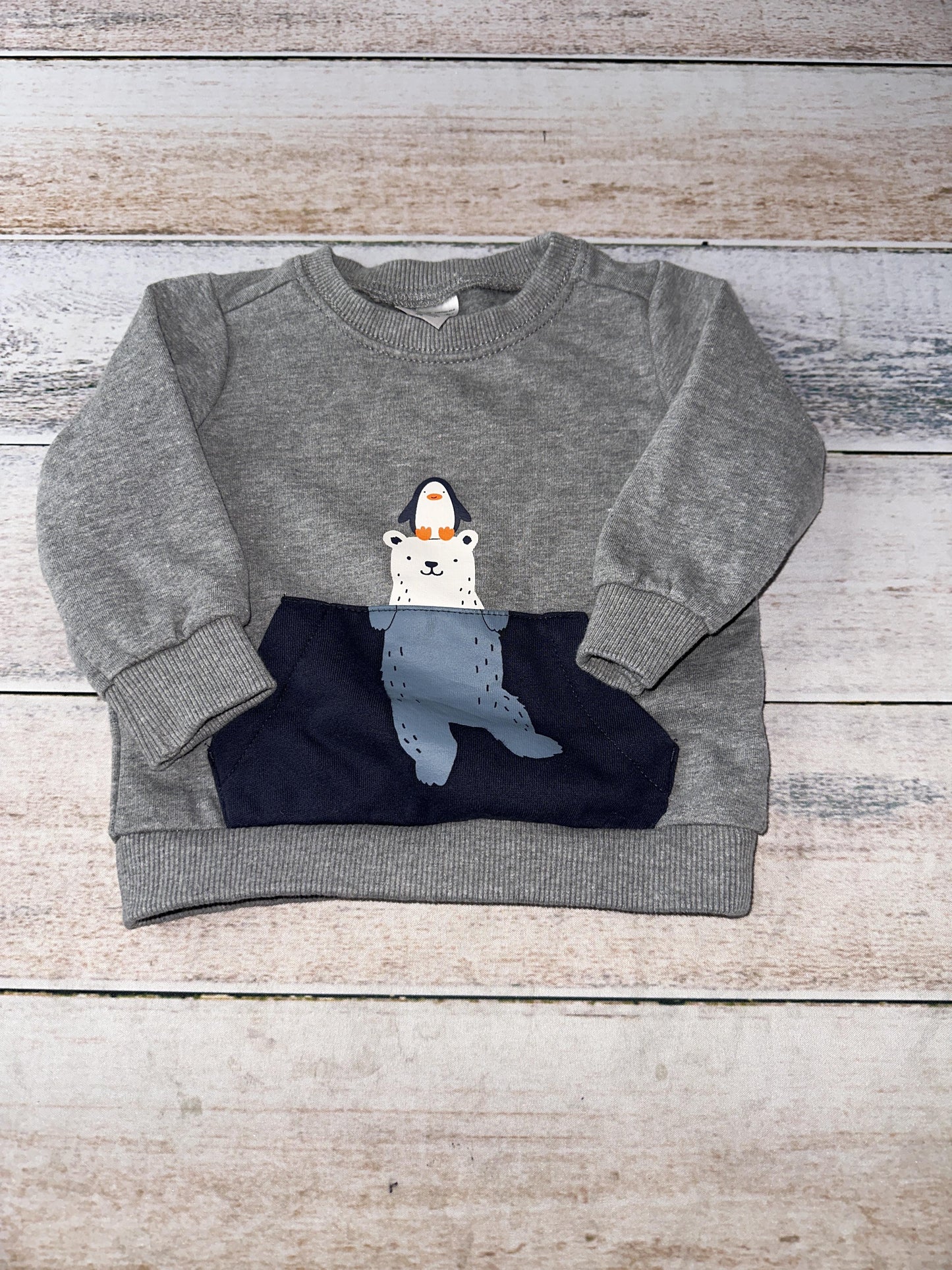 Carters Boys Grey | animals Sweater Size: 12M Grey | animals