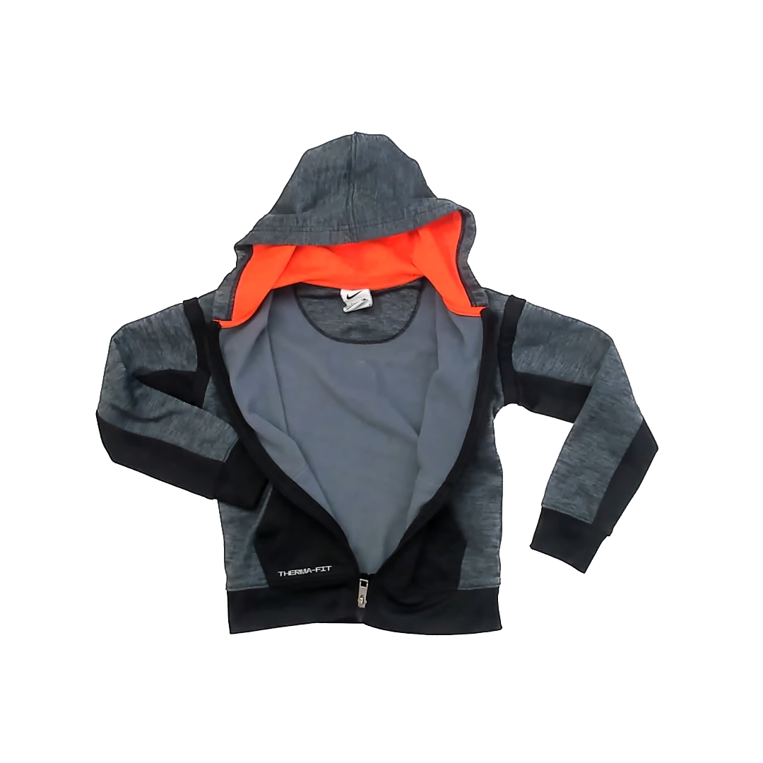 Nike Boys Grey | Black | Orange Hoodie Size: 4-5T Grey | Black | Orange