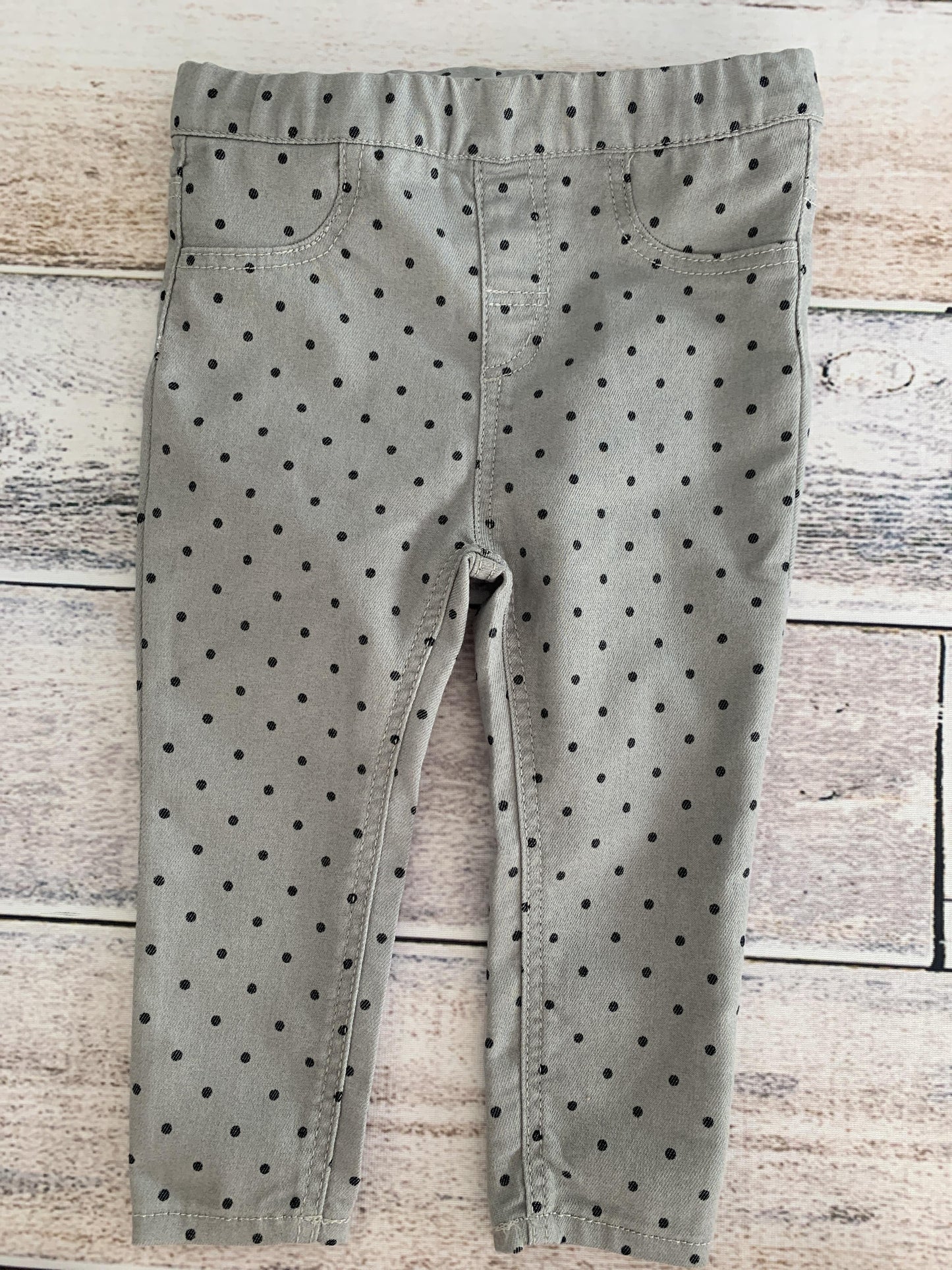 H&M Girls Grey | Black | polka dot Pants Size: 9-12 Months Grey | Black | polka dot
