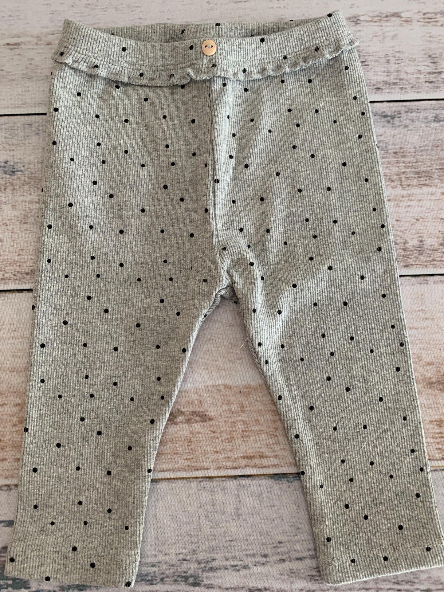 Zara Girls Grey | Black | polka dot Pants Size: 6-9 months Grey | Black | polka dot