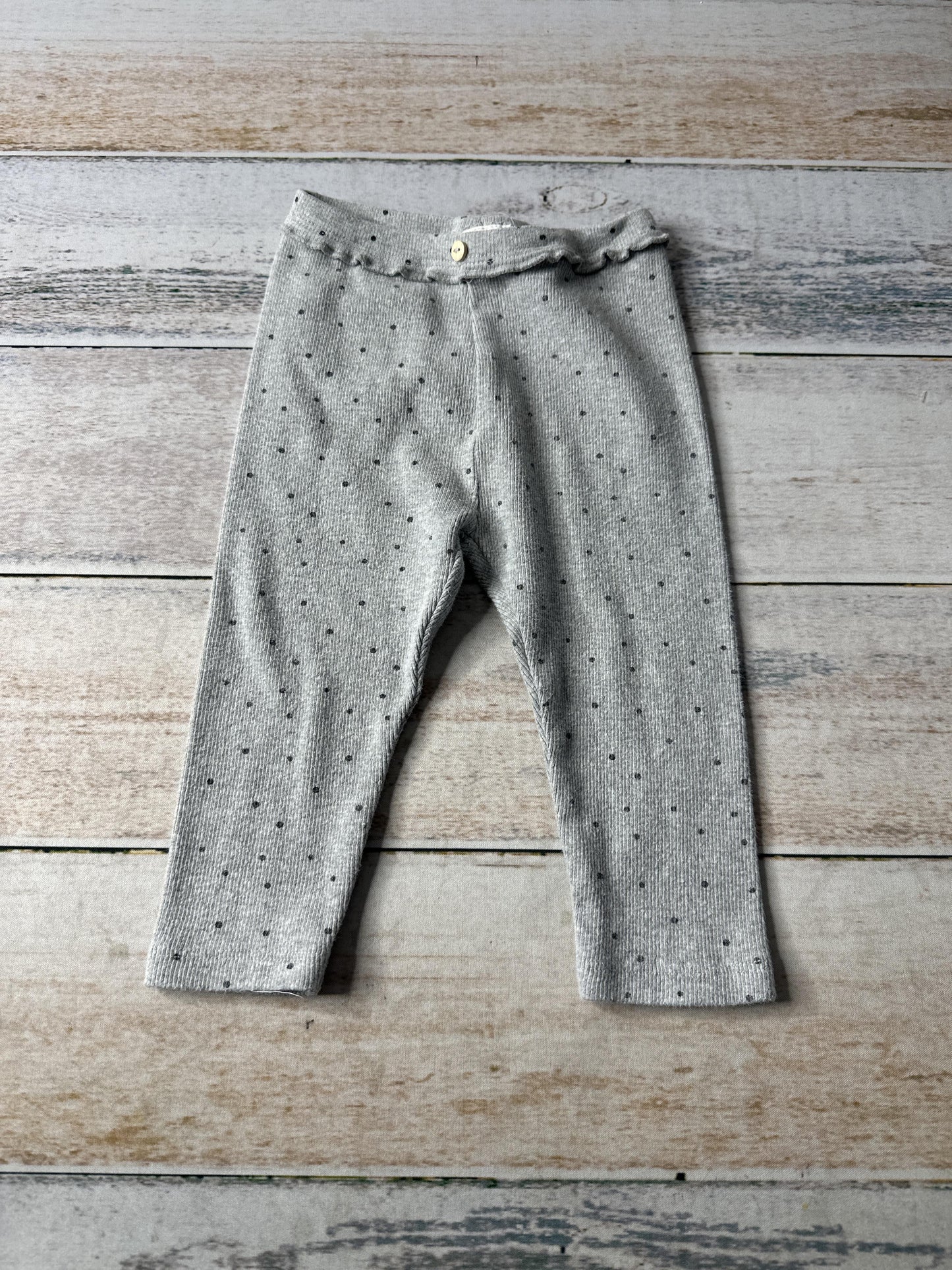 Zara Girls Grey | Black | polka dot Pants Size: 9-12 Months Grey | Black | polka dot
