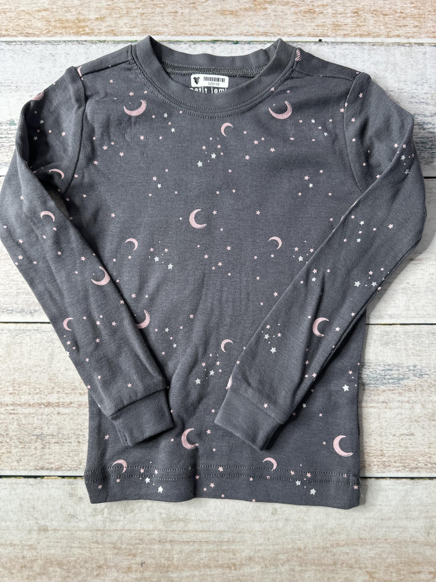 Petit Lemi Girls Grey | Black Pajamas Size: 24 months Grey | Black