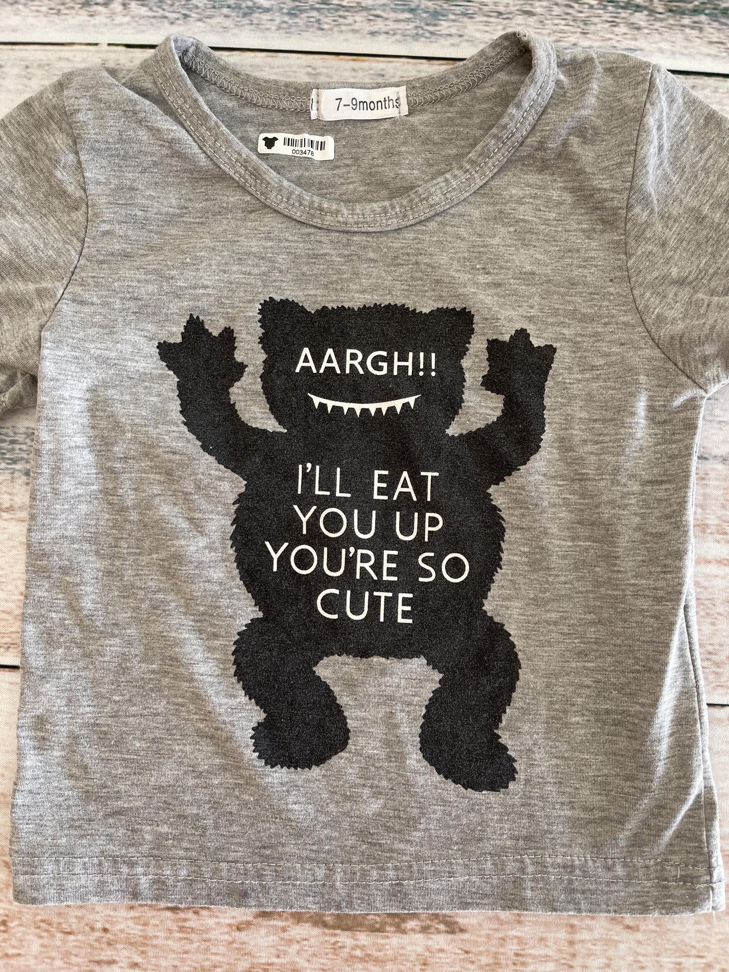 Zara Unisex Grey | Black Shirt Size: 6-9 months Grey | Black