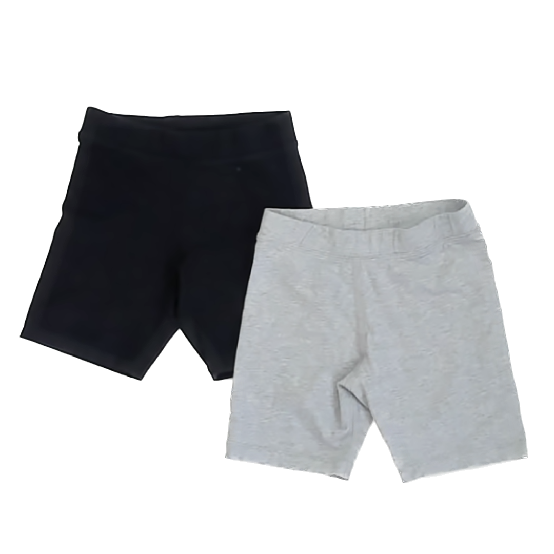 Primary Girls Grey | Black Shorts Size: 4-5 Grey | Black