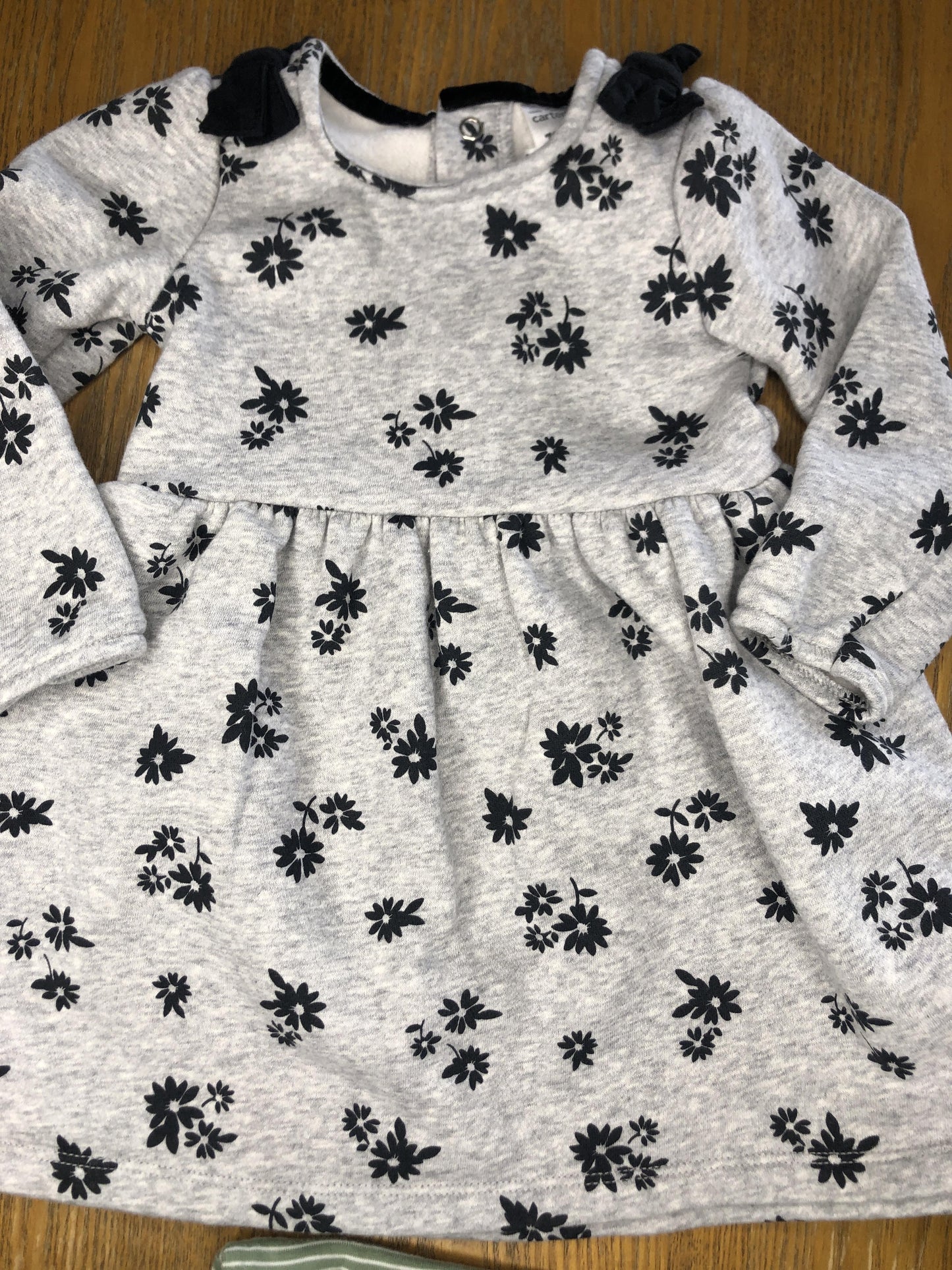 Carters Girls Grey | Black Dress Size: 18 months Grey | Black