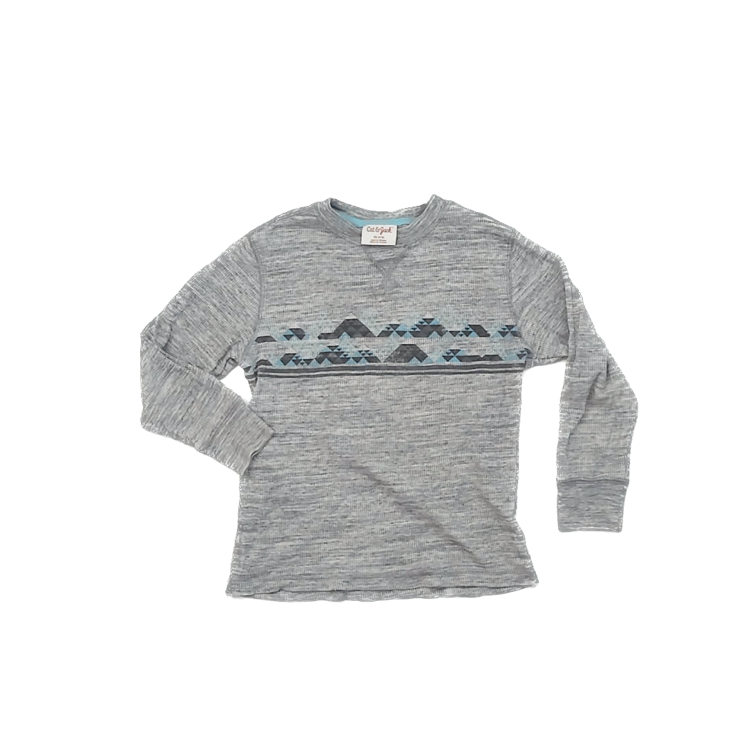 Cat & Jack Boys Grey | Blue Long Sleeve Shirt Size: 4-5T Grey | Blue