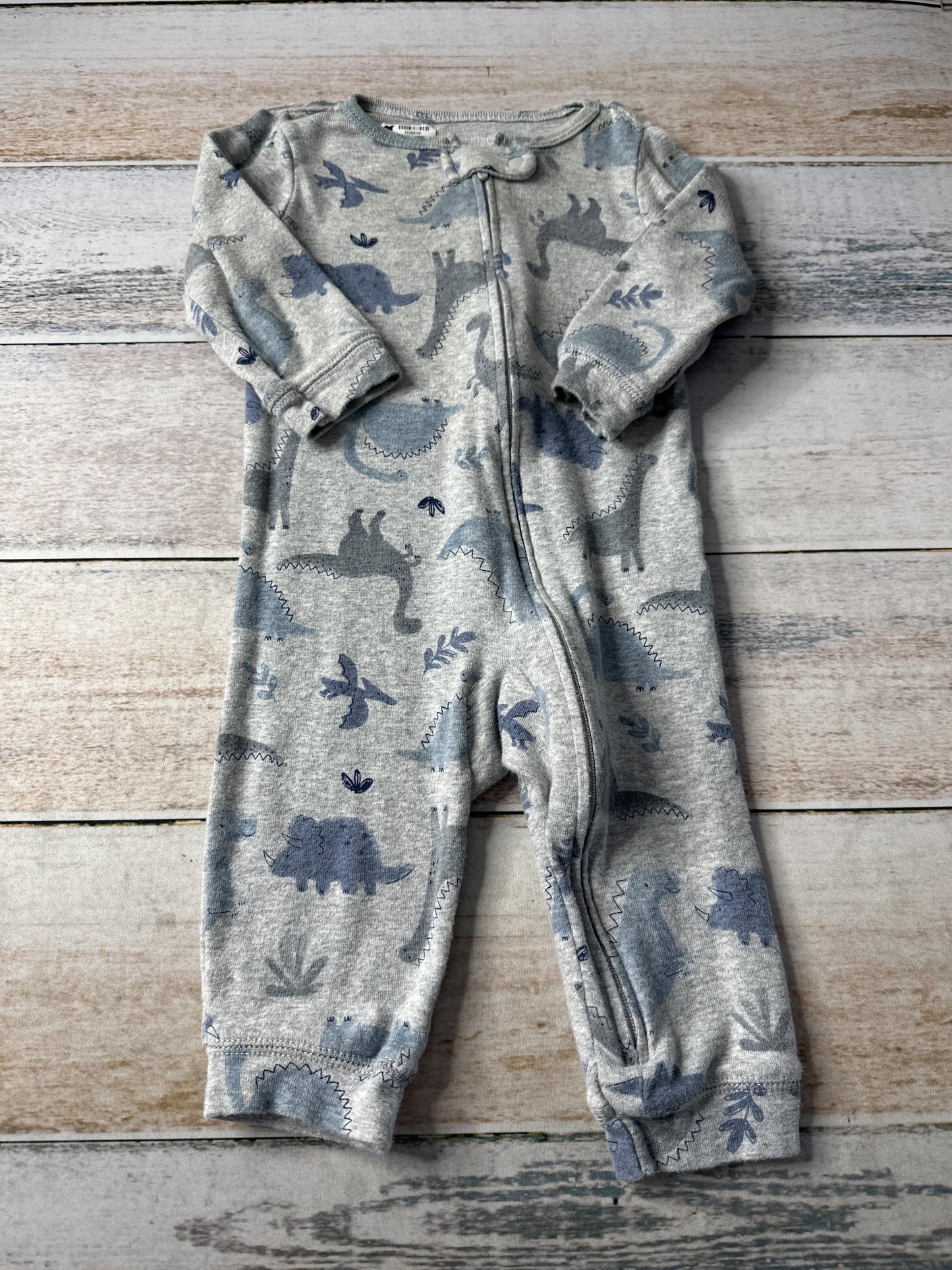 Carters Boys Grey | Dinosaur Pajamas Size: 9 months Grey | Dinosaur