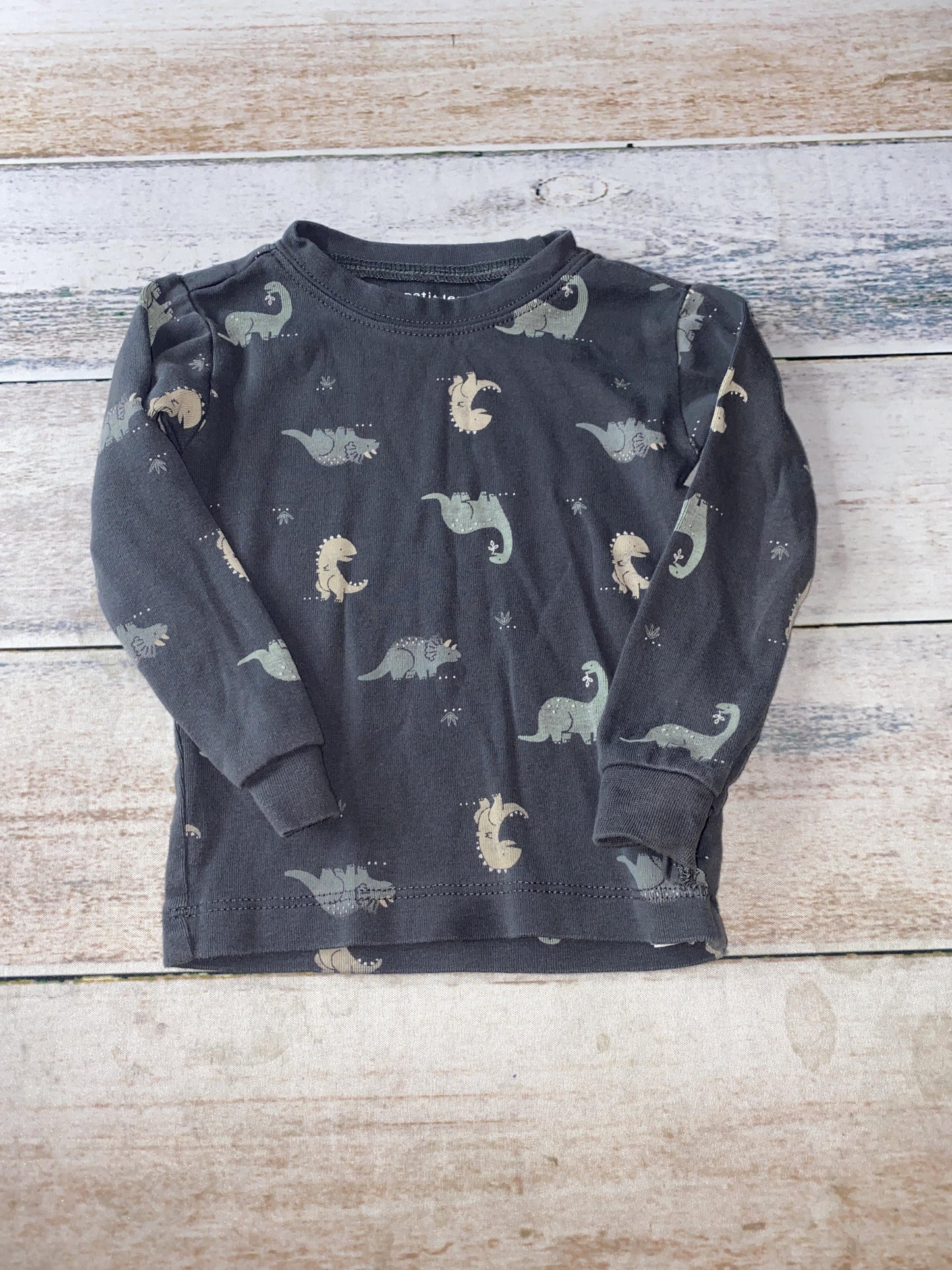 Petit Lemi Boys Grey | Dinosaur Pajamas Size: 12 months Grey | Dinosaur