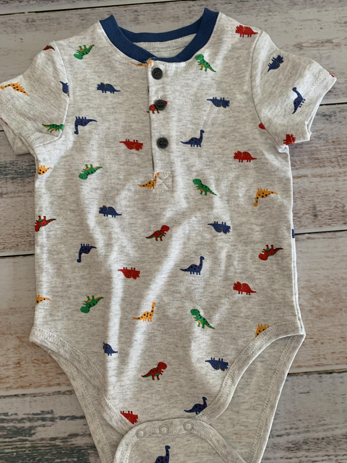 Little Me Boys Grey | Dinosaur Onesie Size: 12 months Grey | Dinosaur