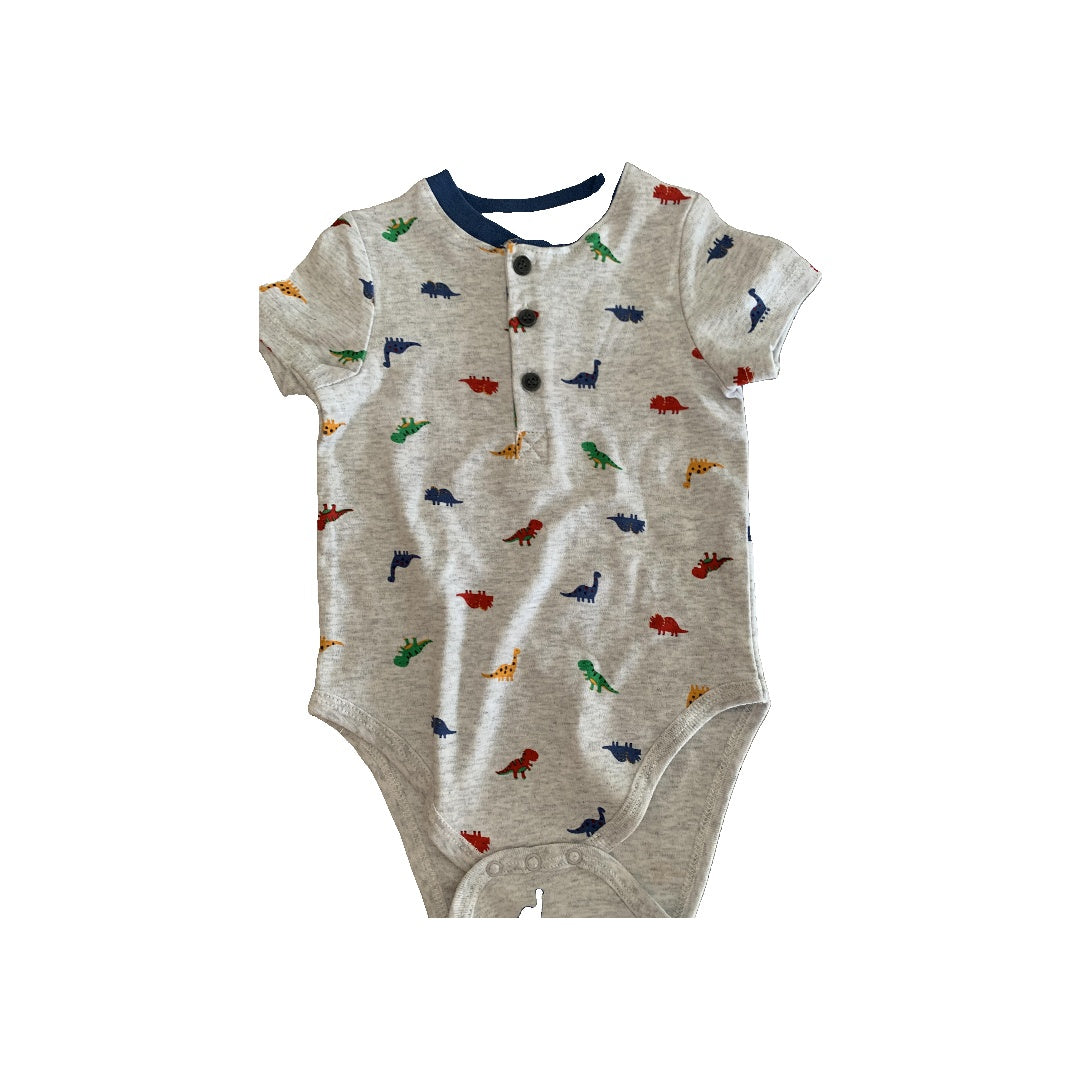 Little Me Boys Grey | Dinosaur Onesie Size: 12 months Grey | Dinosaur