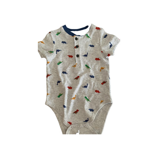 Little Me Boys Grey | Dinosaur Onesie Size: 12 months Grey | Dinosaur