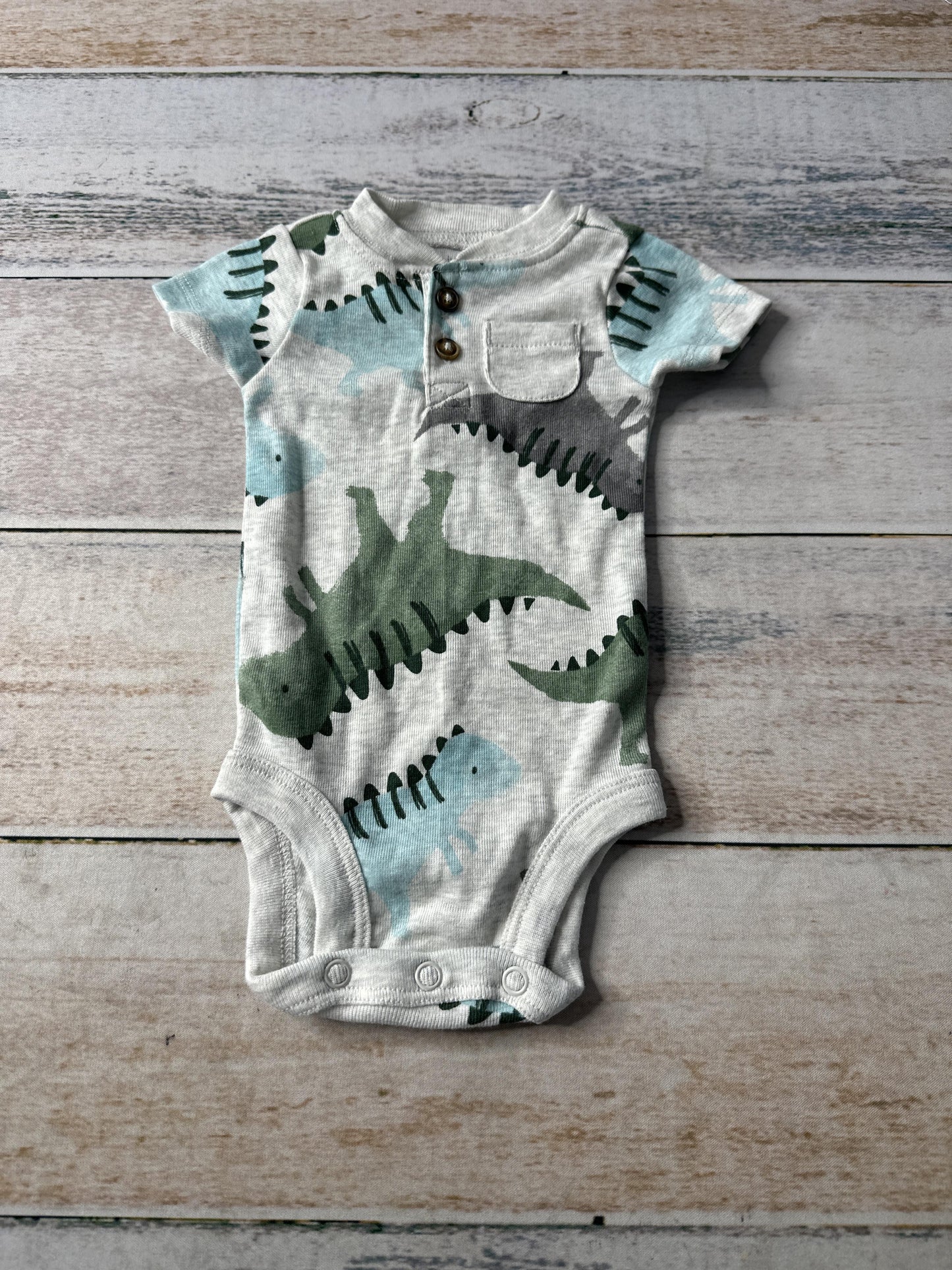 Carters Boys Grey | Dinosaur Onesie Size: Newborn Grey | Dinosaur